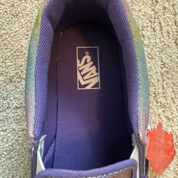 Vans Rainbow Glitter Asher Pull Ons Youth Size 6 Or Women’s Size 7 New No box - Picture 5 of 9